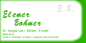 elemer bohmer business card