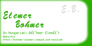 elemer bohmer business card